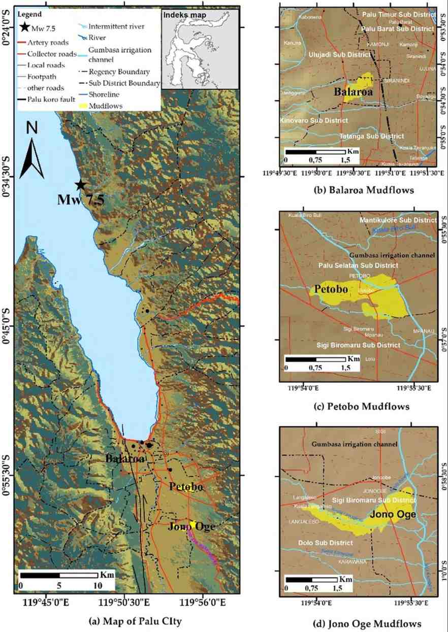 Liquefaction resulting from mudflows in Palu City